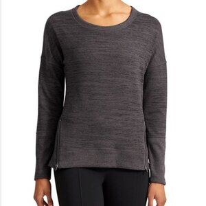 Athleta Blissful Shark-Bite Sweatshirt in Shale Heather (charcoal gray) Sz M.